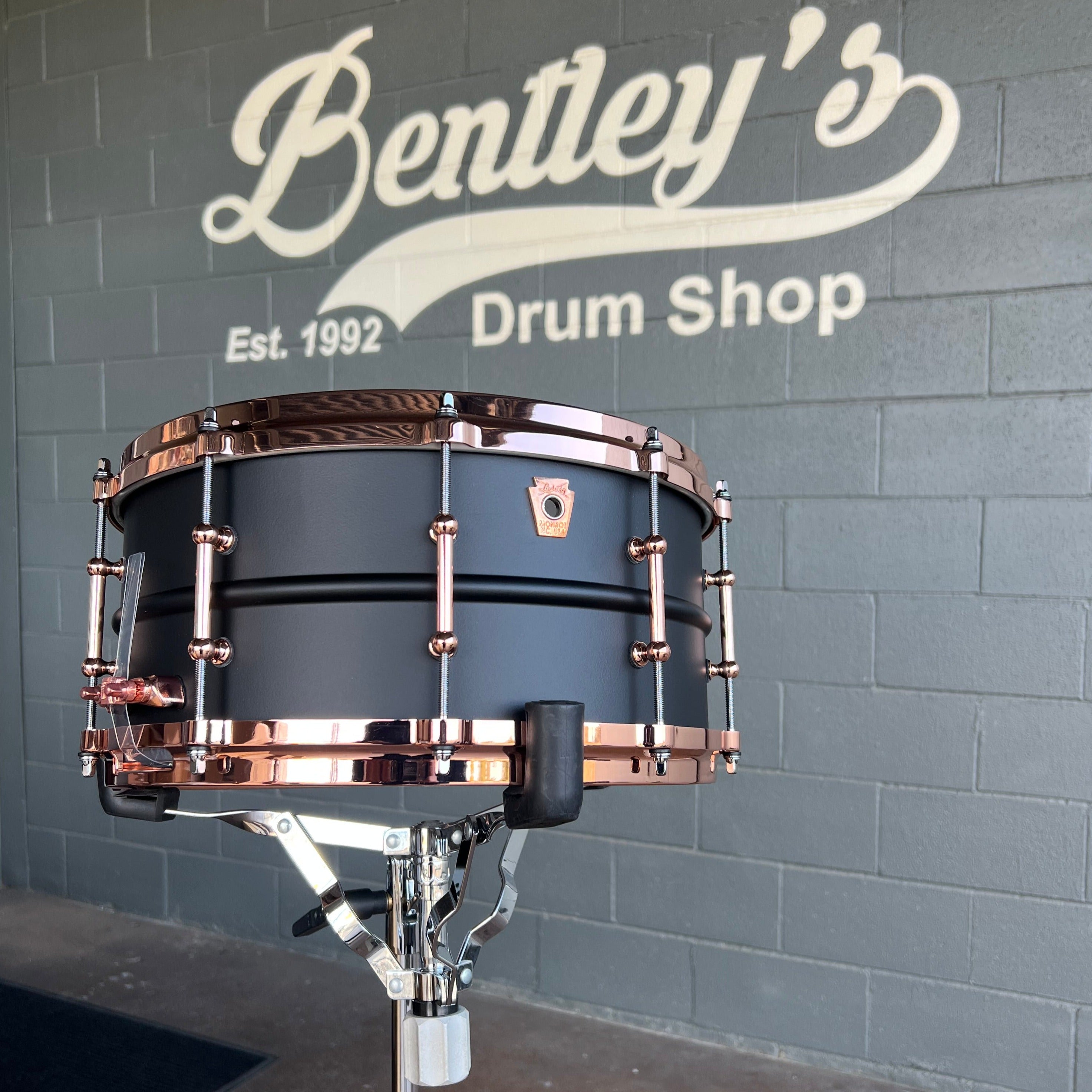 Ludwig LB427TDC Hot Rod 6.5x14" Matte Satin Black Beauty Snare Drum w/ Copper Hardware